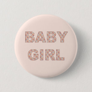 Badge Rond 5 Cm Gender Reveal Baby Girl Team