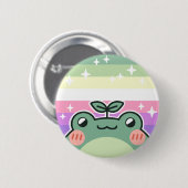 Badge Rond 5 Cm Genderfae LGBT Pride Drapeau Grenouille (Devant & derrière)