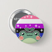 Badge Rond 5 Cm Genderfluide LGBT Pride Drapeau Grenouille (Devant & derrière)