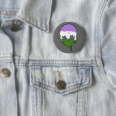 Badge Rond 5 Cm Genderqueer Pride Déchets Crâne (En situation)
