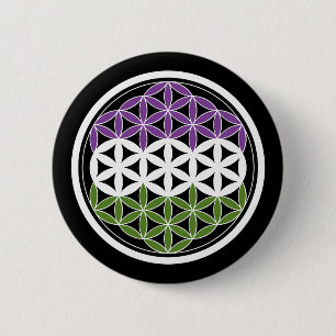 Badge Rond 5 Cm genderQueer sacred geometry