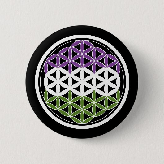 Badge Rond 5 Cm genderQueer sacred geometry (Devant)