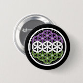 Badge Rond 5 Cm genderQueer sacred geometry (Devant & derrière)