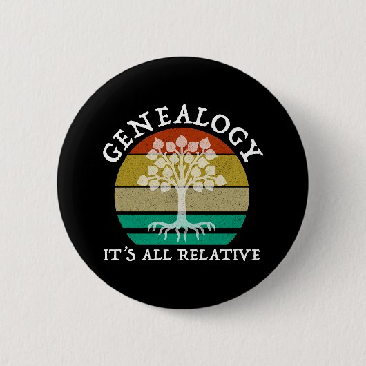 Badge Rond 5 Cm Généalogie - Tout est relatif (Devant)