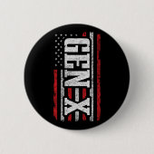 Badge Rond 5 Cm Génération X Gen Xer Fier American Flag Gen X (Devant)