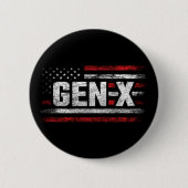 Badge Rond 5 Cm Génération X Gen Xer Gen X American Flag Gen X (Devant)