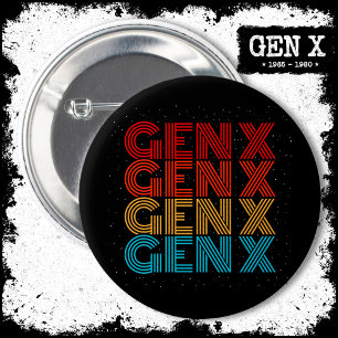 Badge Rond 5 Cm Génération X Gen Xer Gen X Retro Vintage 80s Gen X