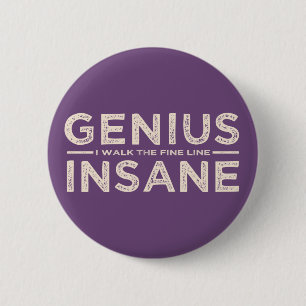 Badge Rond 5 Cm GÉNIE CONTRE le bouton fait sur commande ALIÉNÉ