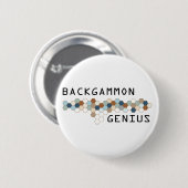 Badge Rond 5 Cm Génie de backgammon (Devant & derrière)