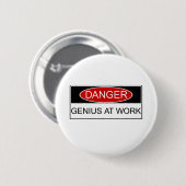 Badge Rond 5 Cm Génie de danger au travail (Devant & derrière)