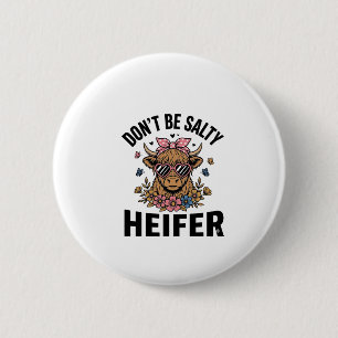 Badge Rond 5 Cm Génisse drôle de vache papillon floral design vint