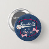 Badge Rond 5 Cm Genre - Balles de baseball ou Bows (Devant & derrière)