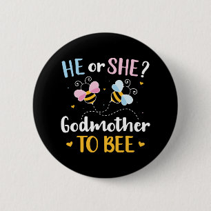 Badge Rond 5 Cm Genre révéler sa marraine jumeler la fête du bébé