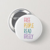 Badge Rond 5 Cm Gens Libres Lisent Librement (Devant & derrière)