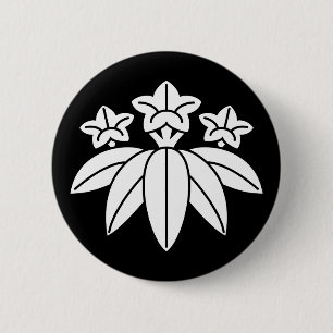 Badge Rond 5 Cm Gentiane de style bambou