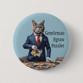 Badge Rond 5 Cm Gentleman Jigsaw puzzler jeux de puzzle (Devant)