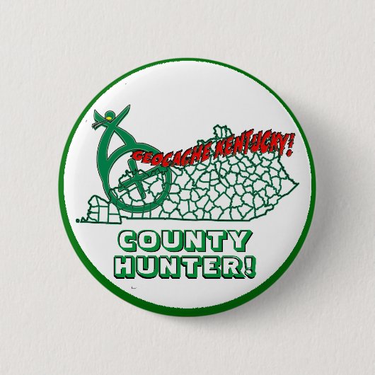 BADGE ROND 5 CM GÉOCACHE KENTUCKY COMTÉ CHASSEUR (Devant)