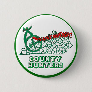 BADGE ROND 5 CM GÉOCACHE KENTUCKY COMTÉ CHASSEUR