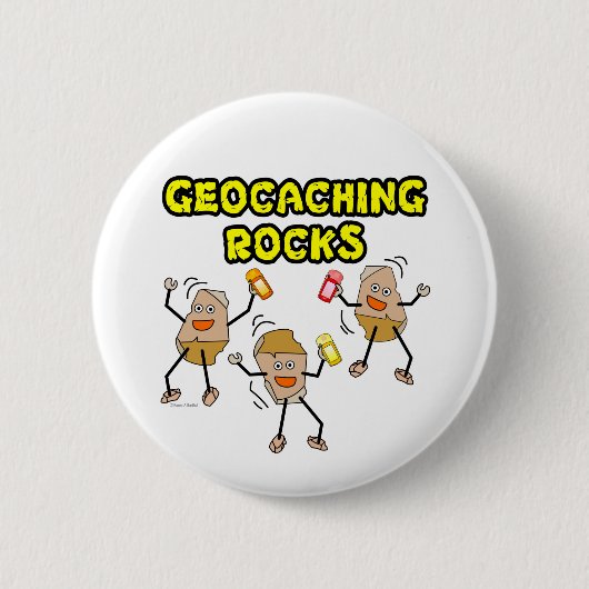 Badge Rond 5 Cm Géocaching Rocks (Devant)