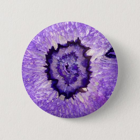 Badge Rond 5 Cm Géode d'agate violet tombé (Devant)