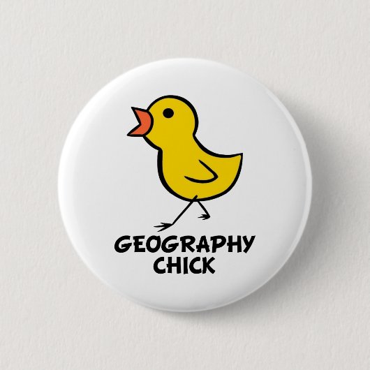 Badge Rond 5 Cm Géographie Chick (Devant)