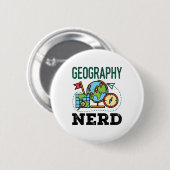Badge Rond 5 Cm Géographie Nerd (Devant & derrière)