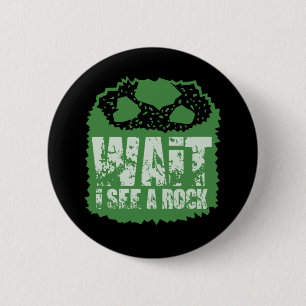 Badge Rond 5 Cm Géologie drôle - Attendez, je vois un rocher