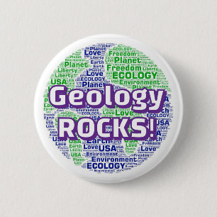 Badge Rond 5 Cm Géologie ROCKE ! ( vous pouvez changer les mots )
