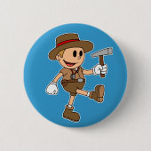 Badge Rond 5 Cm Géologue de dessin animé rétro (Devant)