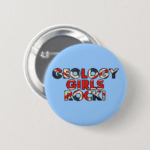 Badge Rond 5 Cm Geology Girls Rock ! (drapeau britannique)