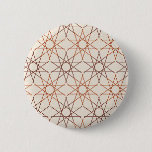 Badge Rond 5 Cm Géométrie d'étoile quintuple ivoire sienne bouton