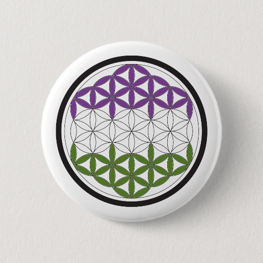 Badge Rond 5 Cm géométrie sacrée genreQueer (Devant)