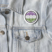 Badge Rond 5 Cm géométrie sacrée genreQueer (En situation)