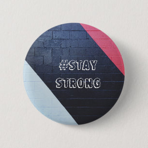 Badge Rond 5 Cm géométrique abstrait de rouge et de noir/séjour