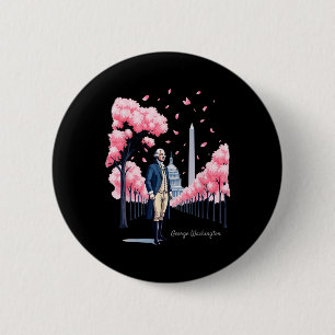 Badge Rond 5 Cm George Washington Cherry Blossom Art Washington Dc
