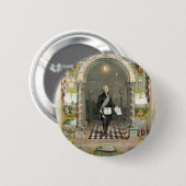 Badge Rond 5 Cm George Washington comme un franc-maçon (Devant & derrière)