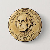 Badge Rond 5 Cm George Washington Dollar (Devant)
