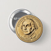 Badge Rond 5 Cm George Washington Dollar (Devant & derrière)
