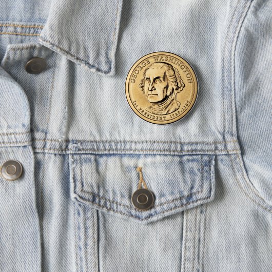 Badge Rond 5 Cm George Washington Dollar (En situation)