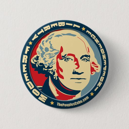 Badge Rond 5 Cm George Washington - révolution : Bouton d'OHP (Devant)