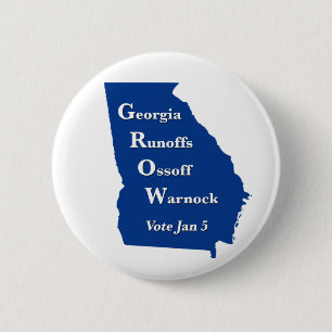 Badge Rond 5 Cm Géorgie Runoffs Ossoff Warnock
