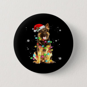 Badge Rond 5 Cm German Shepherd Dog Tree Christmas Sweater Xmas Do