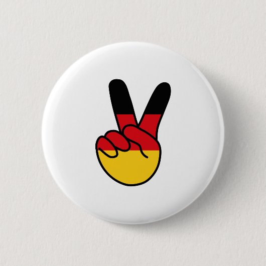 Badge Rond 5 Cm Germany Flag V Sign (Devant)