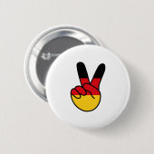 Badge Rond 5 Cm Germany Flag V Sign (Devant & derrière)