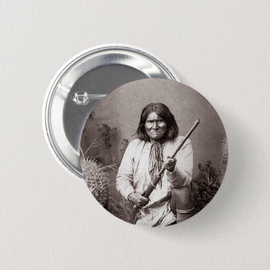 Badge Rond 5 Cm Geronimo - cru (Devant & derrière)