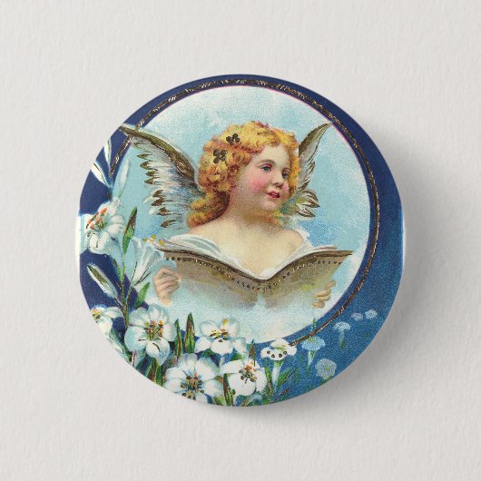 Badge Rond 5 Cm Gesegnete Ostern, Bienheureuse Pâques (Devant)