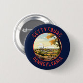 Badge Rond 5 Cm Gettysburg Pennsylvanie Retro Cercle en détresse (Devant & derrière)