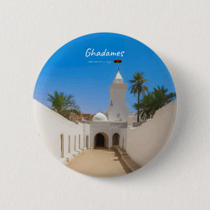 Badge Rond 5 Cm Ghadames, Libye - Mosquée Blanche