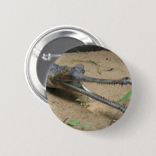 Badge Rond 5 Cm Gharial (Devant & derrière)
