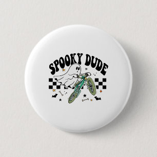 Badge Rond 5 Cm Ghost Cyclisme Vélo Retro Halloween Party C